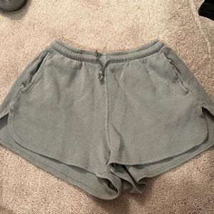 Green Brandy Melville waffle shorts